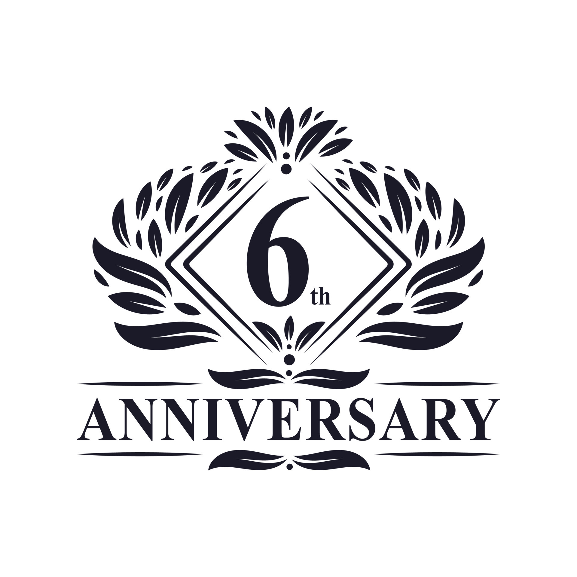 6 Years Anniversary Logo Luxury Floral 6th Anniversary Logo 8715081 6-years-anniversary-logo-luxury-floral-6th-anniversary-logo-8715081