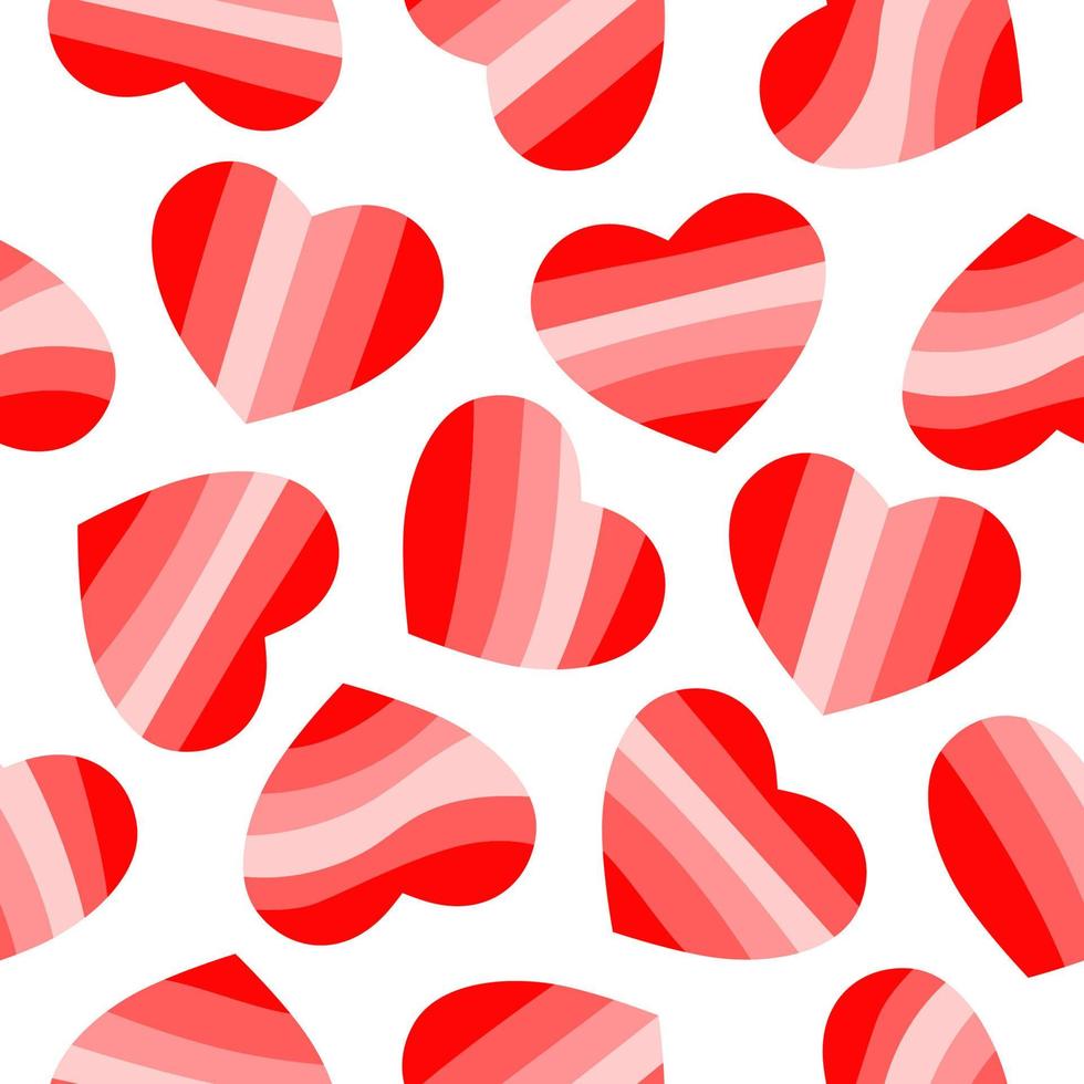 Vector seamless pattern with hearts. Valentines day background.