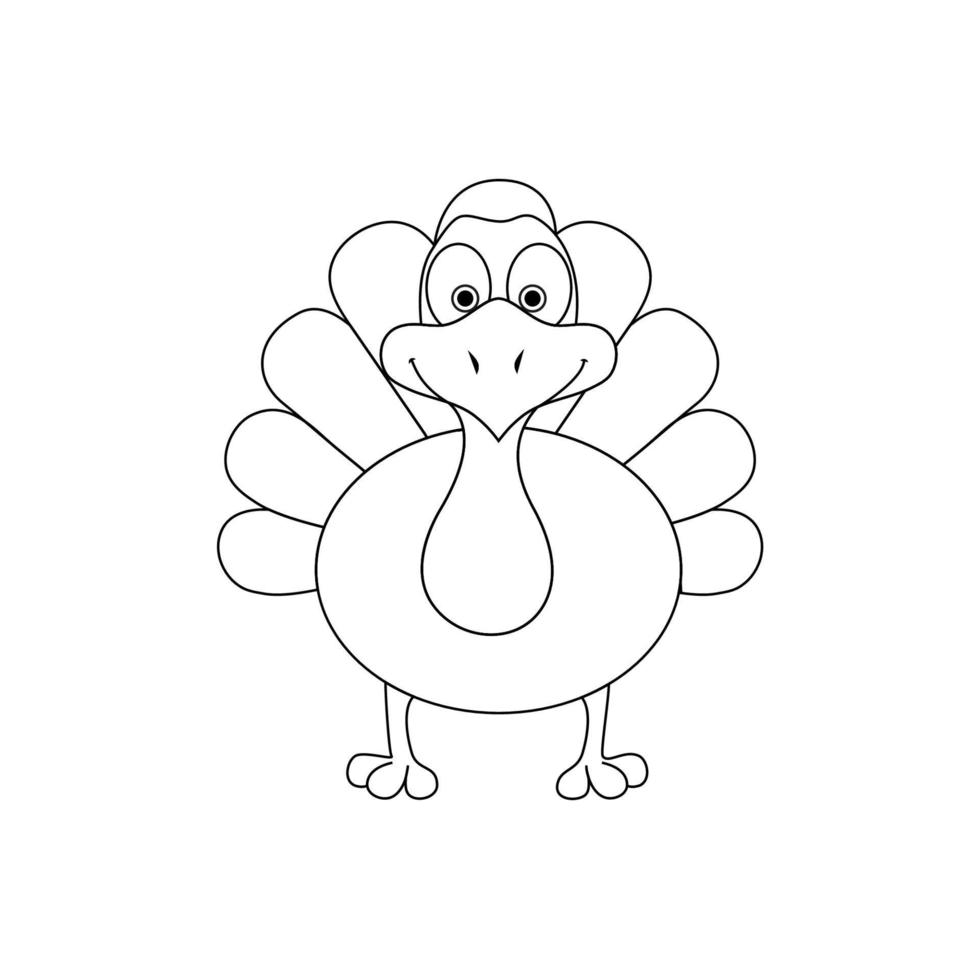 turkey coloring page. easy thanksgiving turkey coloring book