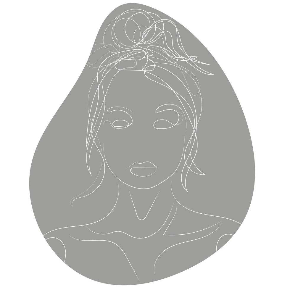 retrato de arte de línea continua con gafas de sol. cara de mujer en estilo de arte de una línea. ilustración vectorial vector