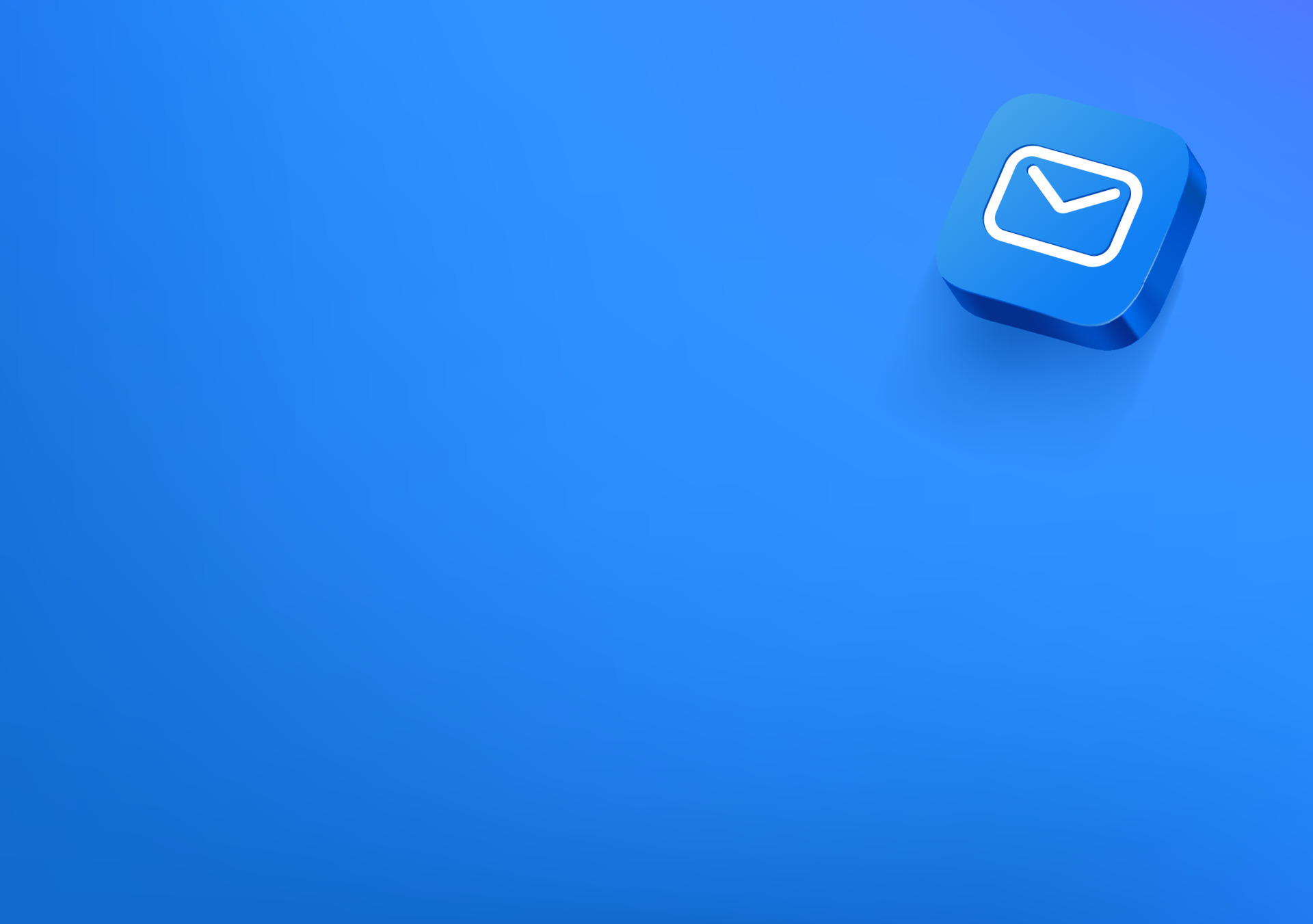 Vector wallpaper with blue button. Sending email concept. 3d vector