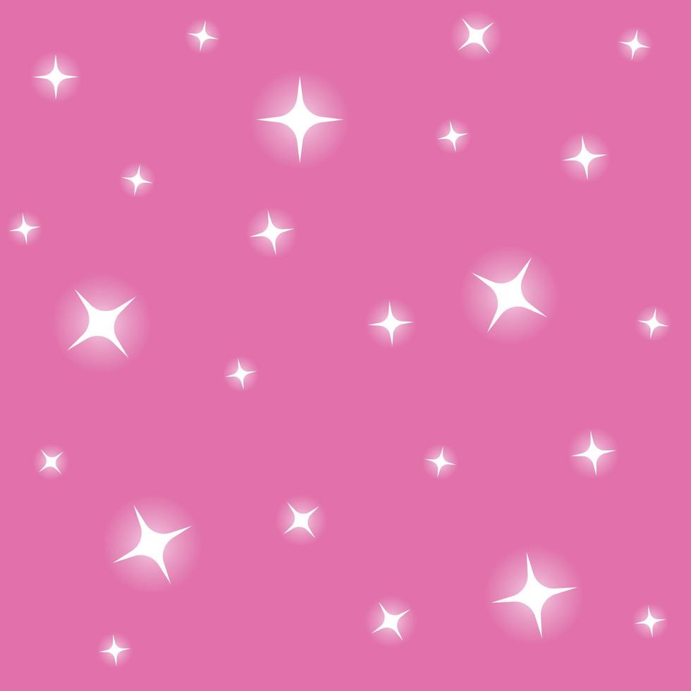 Set of stars on pink background. Seamless pattern vector