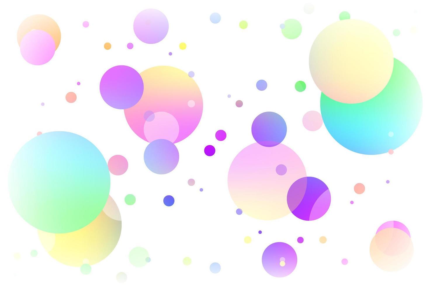 fondo de burbujas de colores. hermoso fondo claro con burbujas de arco iris vector