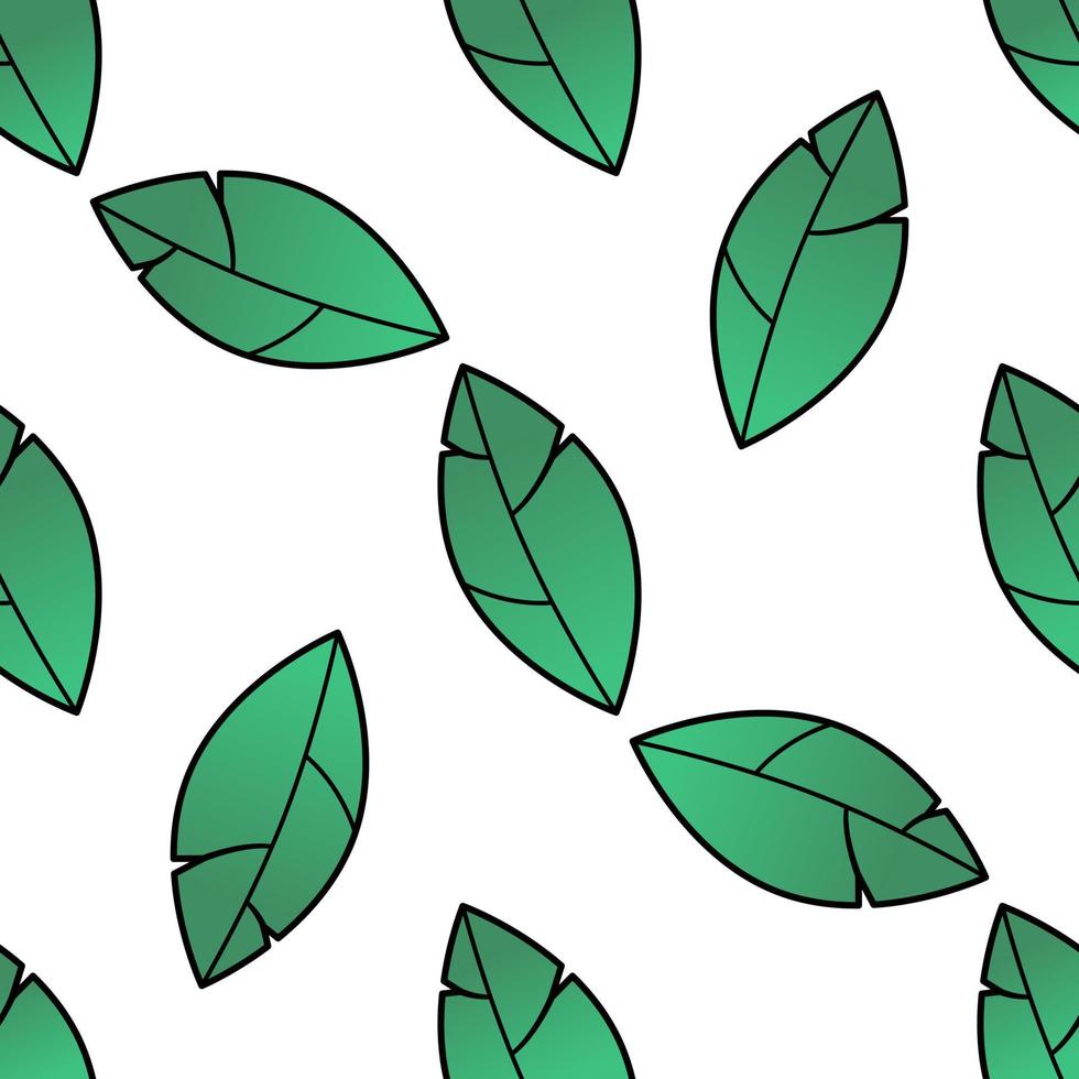 Seamless natural pattern with staggered green leaves on a white background. Freshness, organic, vegetarian concept vector