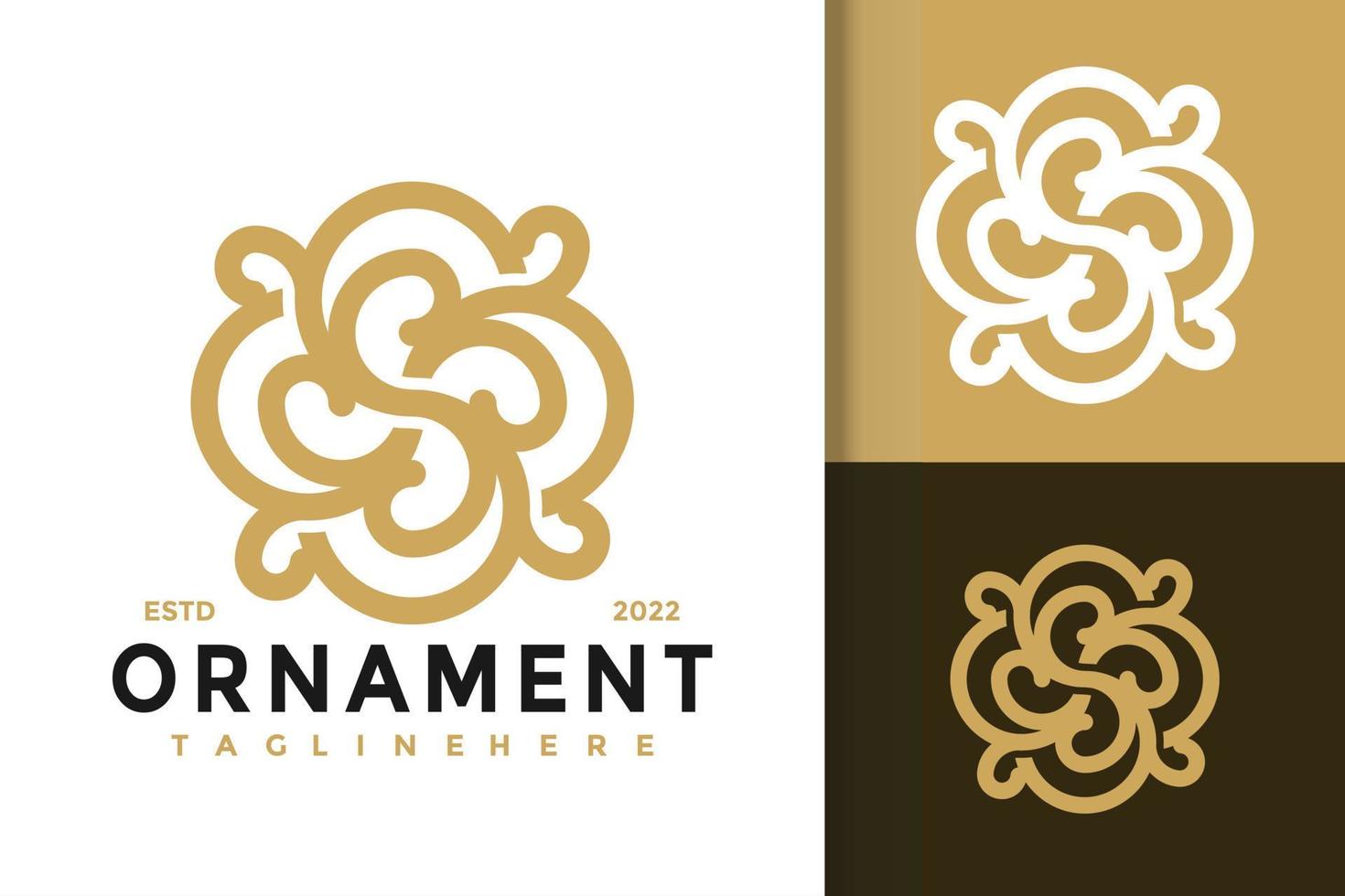 ornamento abstracto elegante plantilla de vector de diseño de logotipo moderno