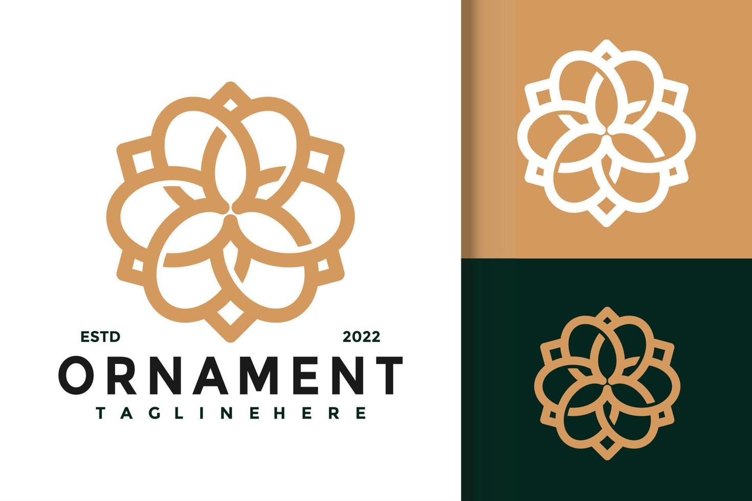 Flower Bloom Ornament Modern Logo Design  Vector Template