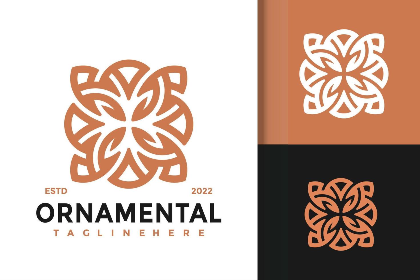 Plantilla de vector de diseño de logotipo moderno ornamental de flor elegante
