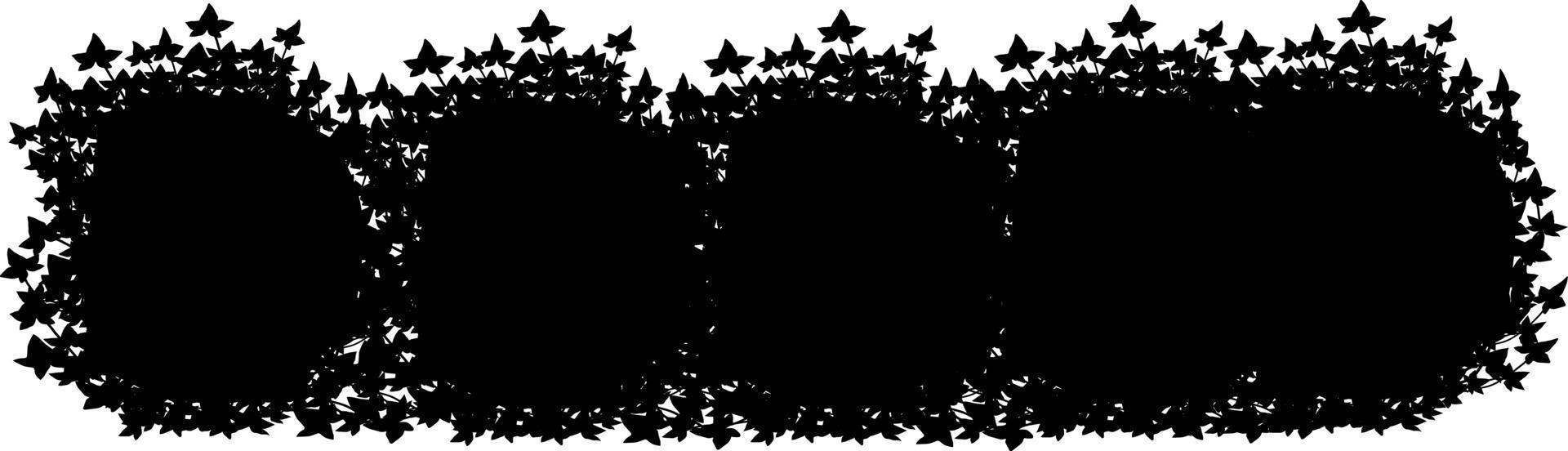 Monochrome vector drawing of bushes.