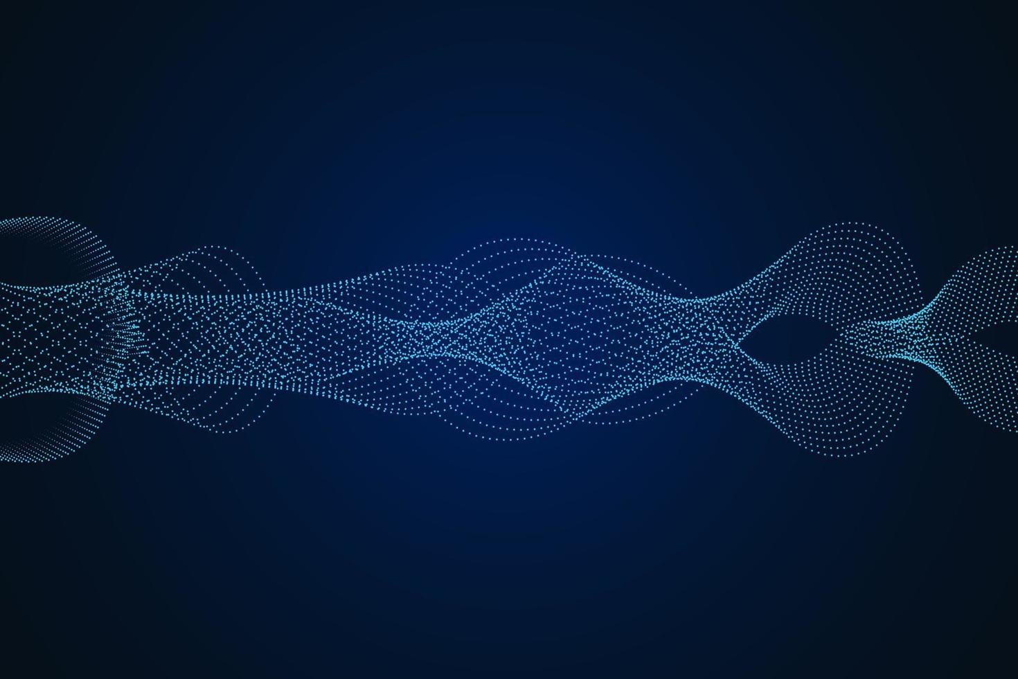 Sound wave illustration on a dark background. Abstract blue digital equalizer indicators. vector