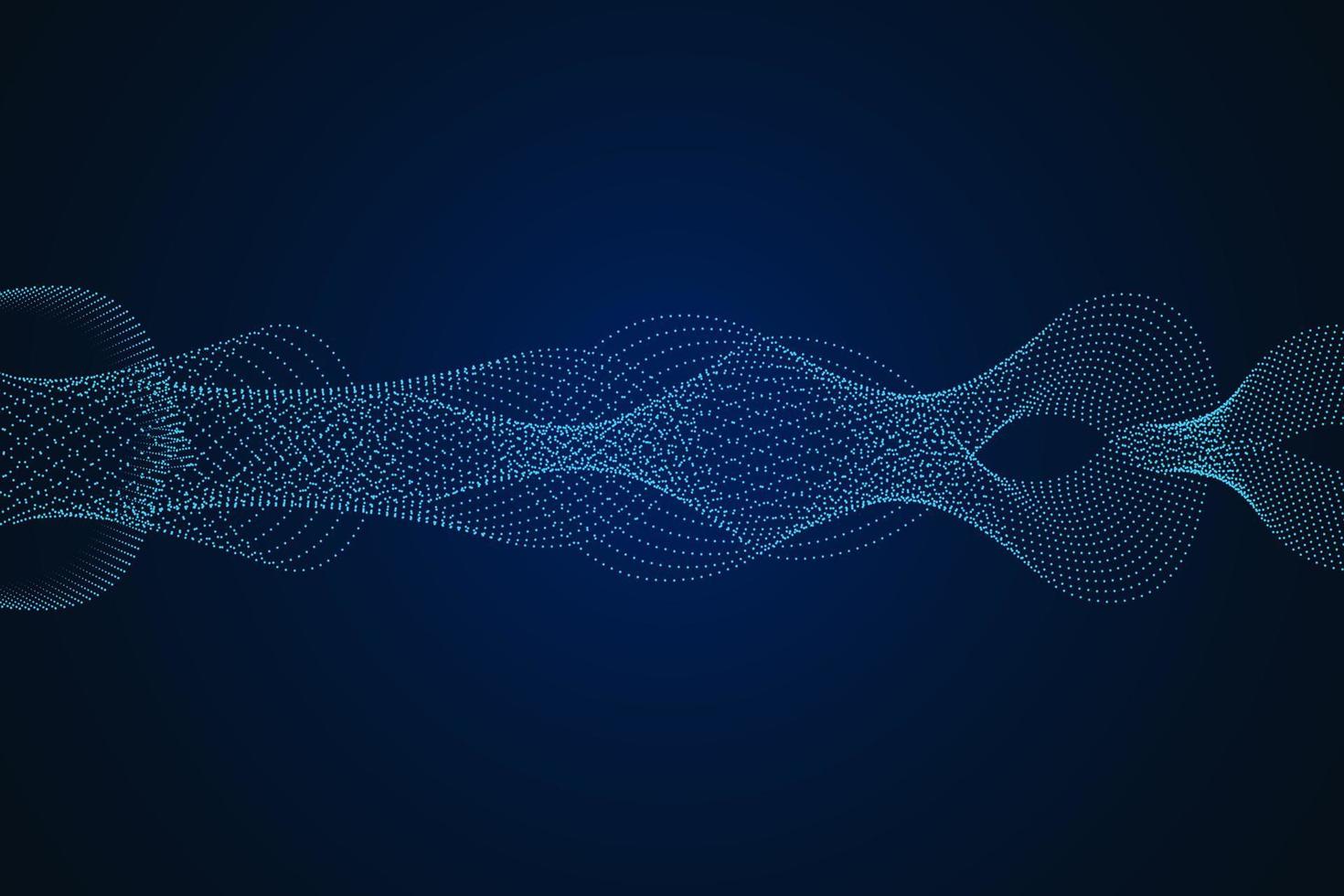 Sound wave illustration on a dark background. Abstract blue digital equalizer indicators. vector