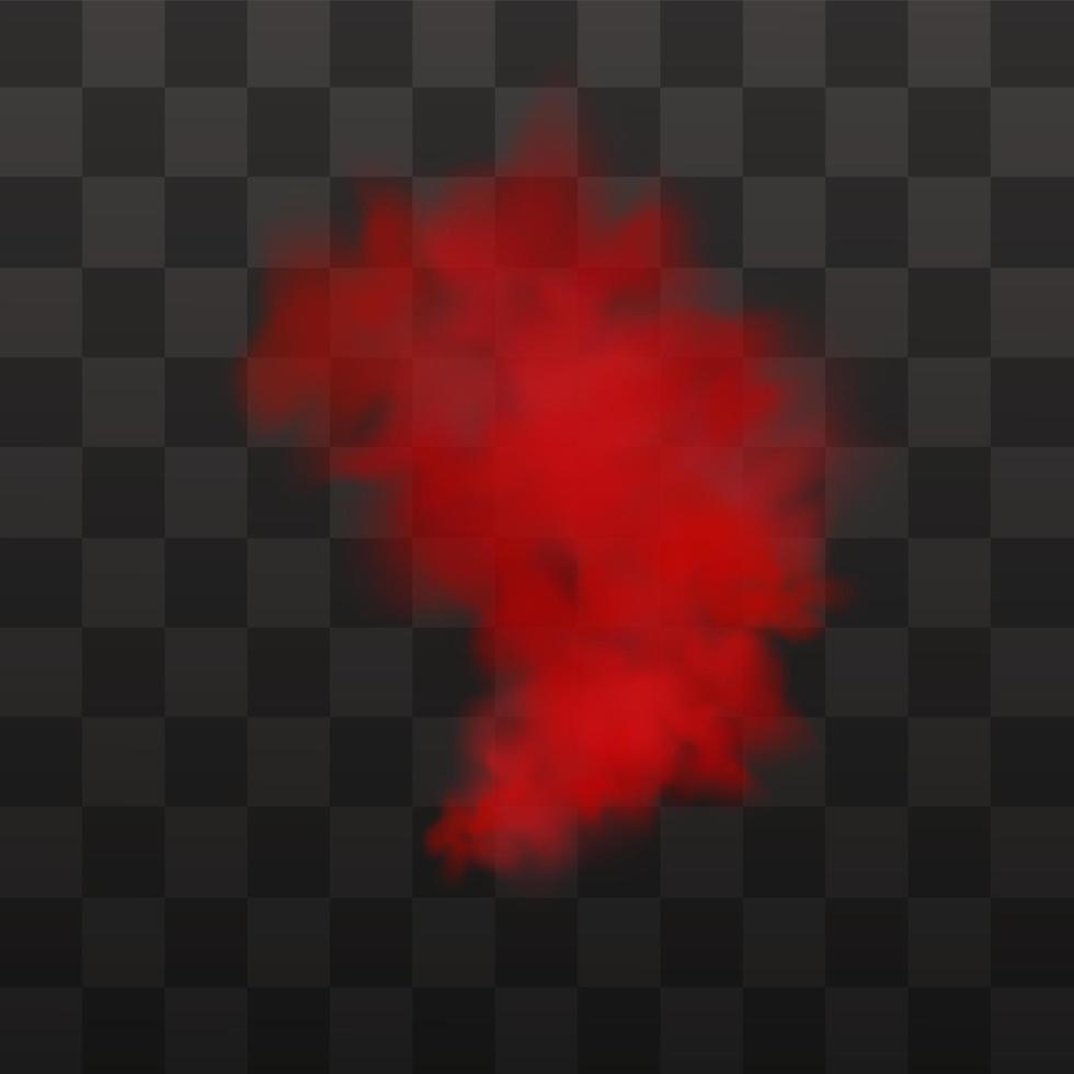 Red smoke clouds.Industrial smog, factory or plant environmental air pollution isolated on a white background. vector