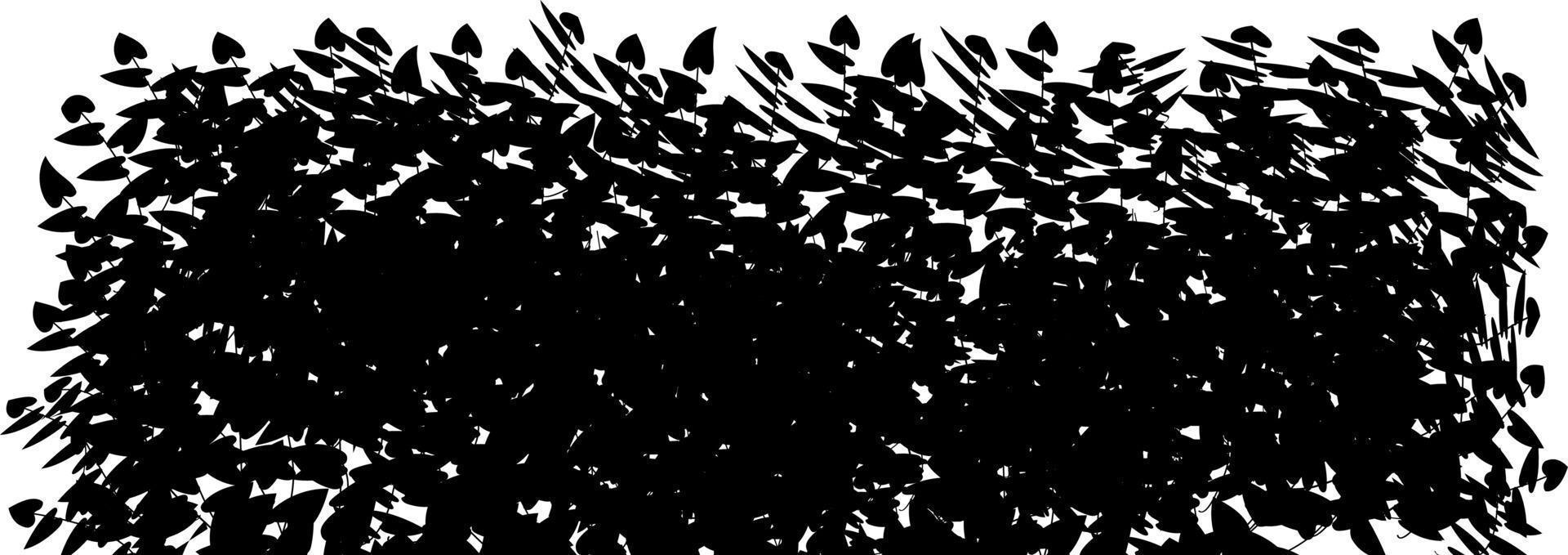 Monochrome vector drawing of bushes.