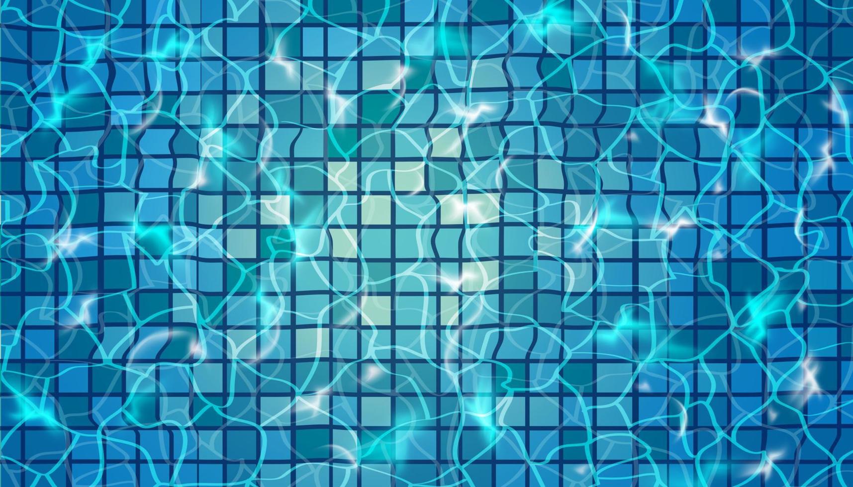 Swimming pool with blue water and circles. vector