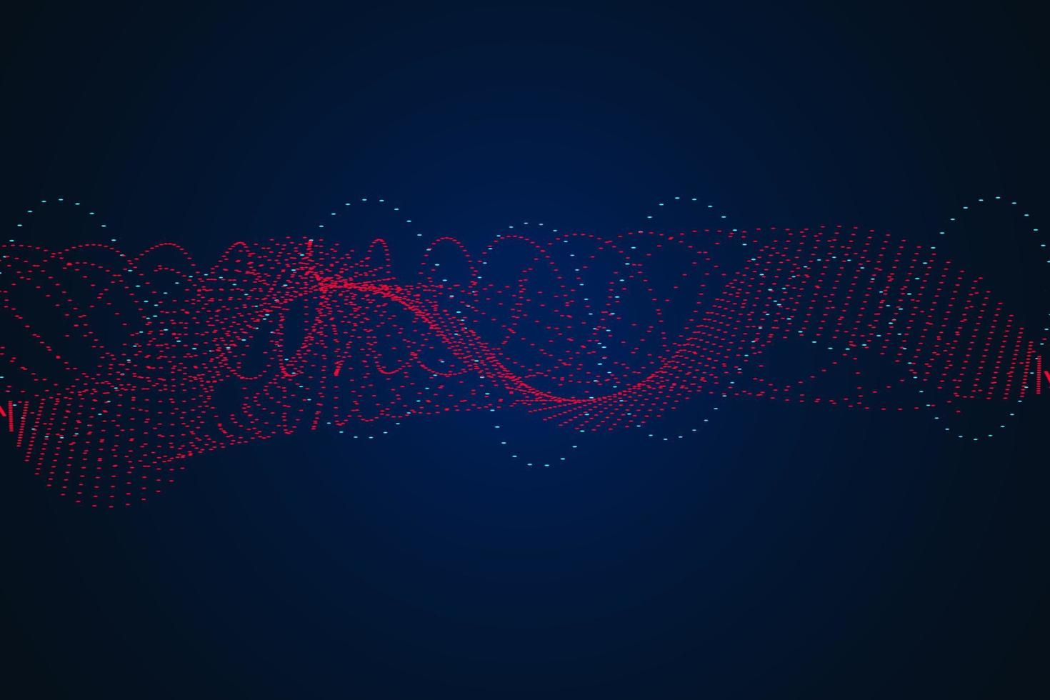Sound wave illustration on a dark background. Abstract blue digital equalizer indicators. vector