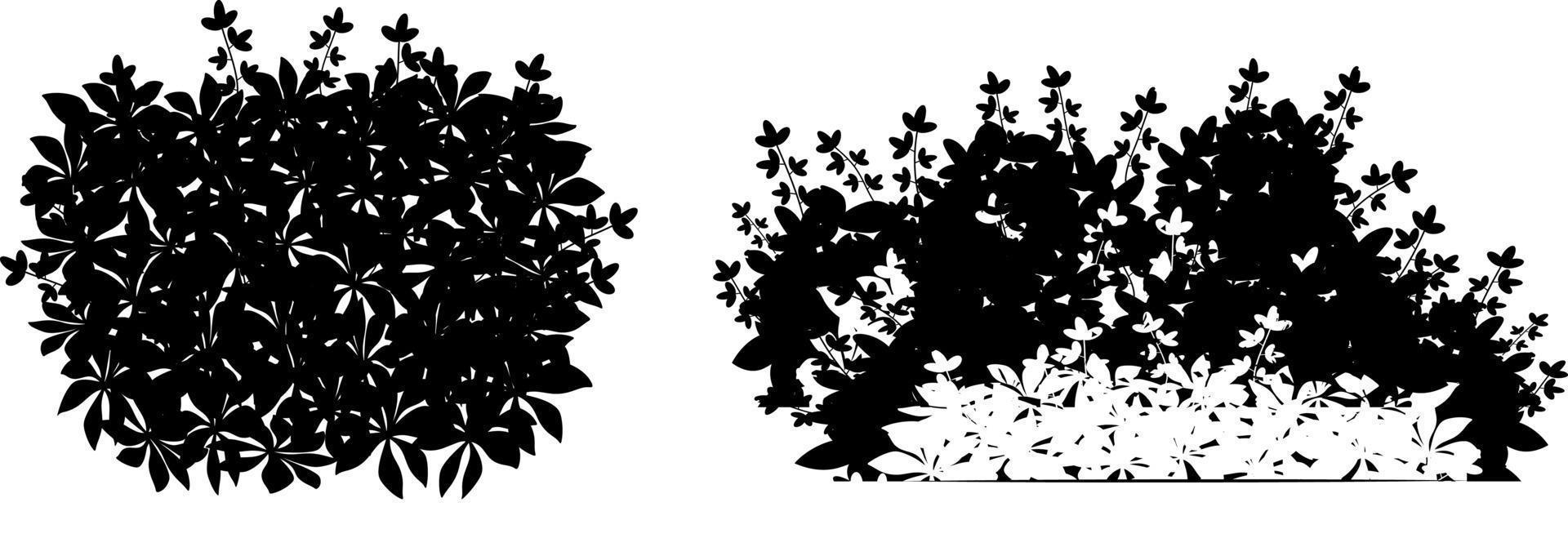 dibujo vectorial monocromo de arbustos. vector