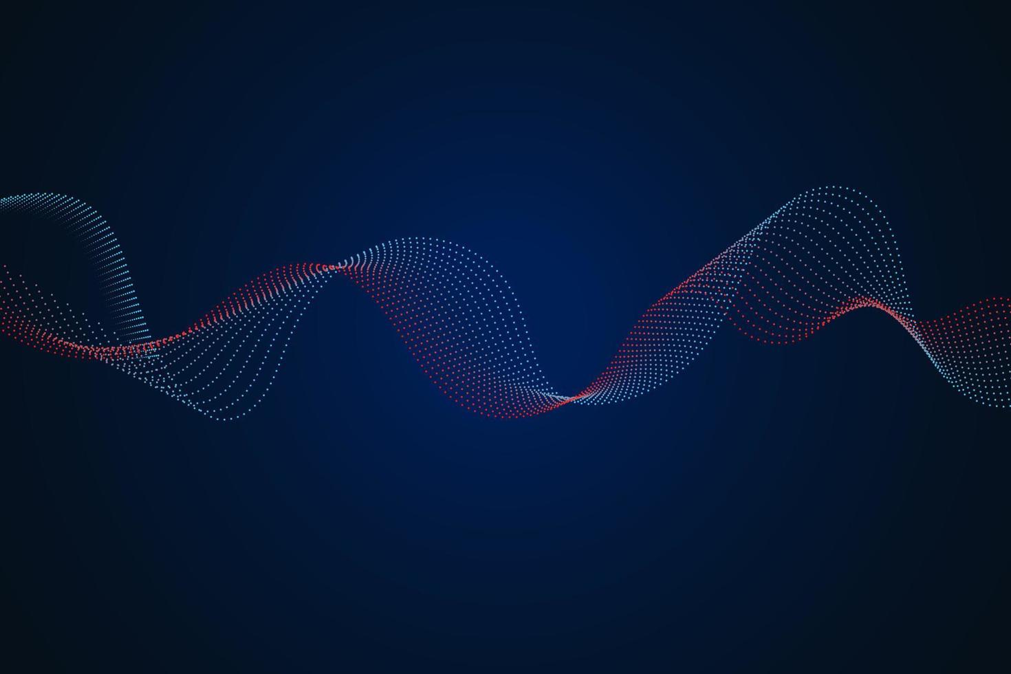 ilustración de ondas de sonido en un fondo oscuro. indicadores de ecualizador digital azul abstracto. vector