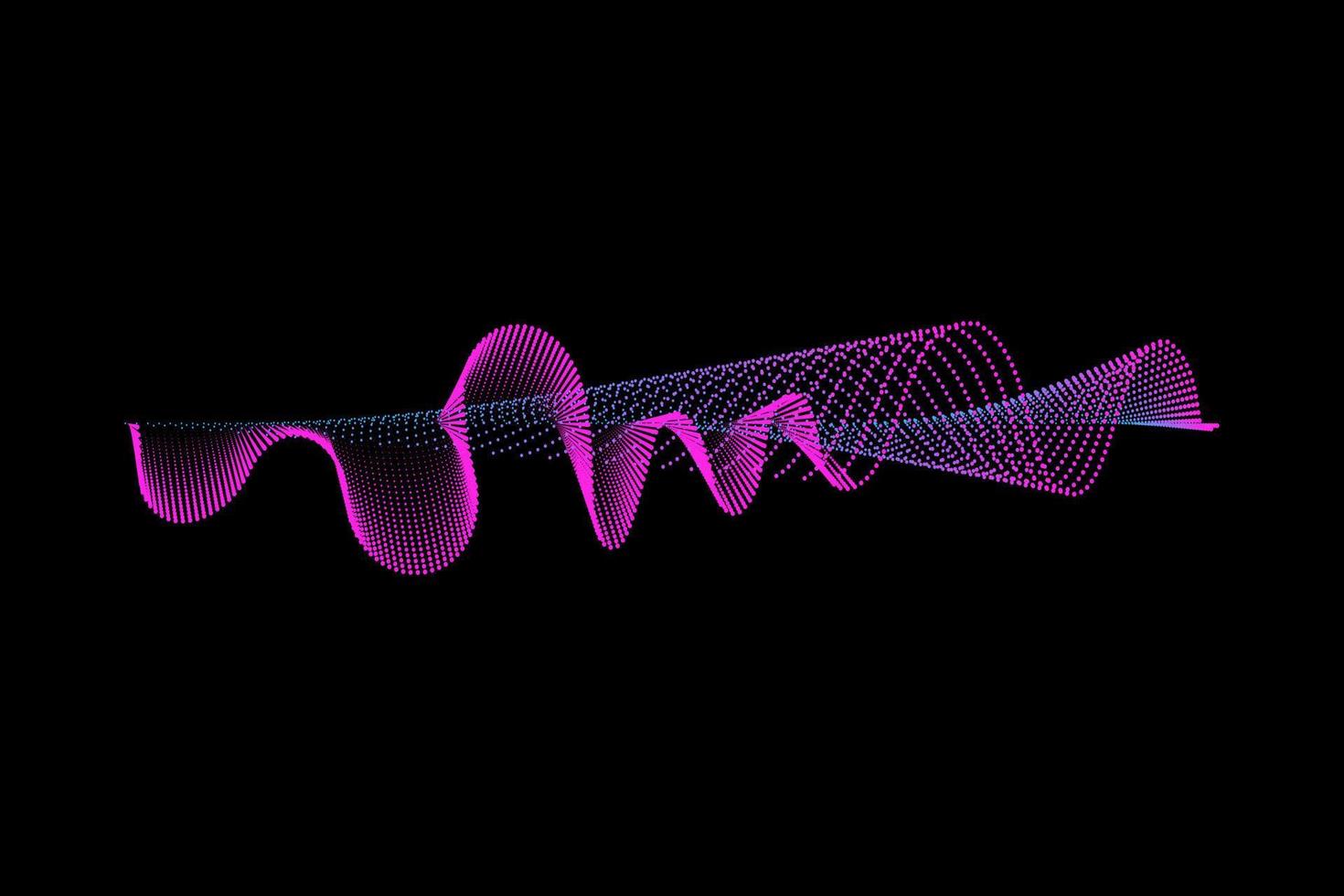 Sound wave illustration on a dark background. Abstract blue digital equalizer indicators. vector