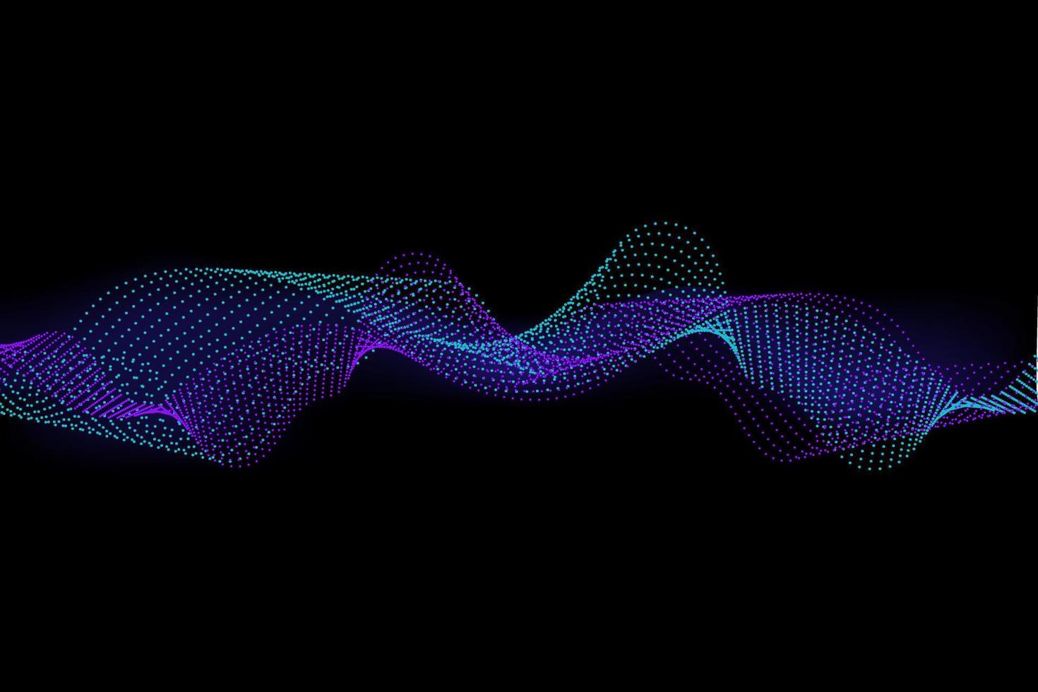 Sound wave illustration on a dark background. Abstract blue digital equalizer indicators. vector