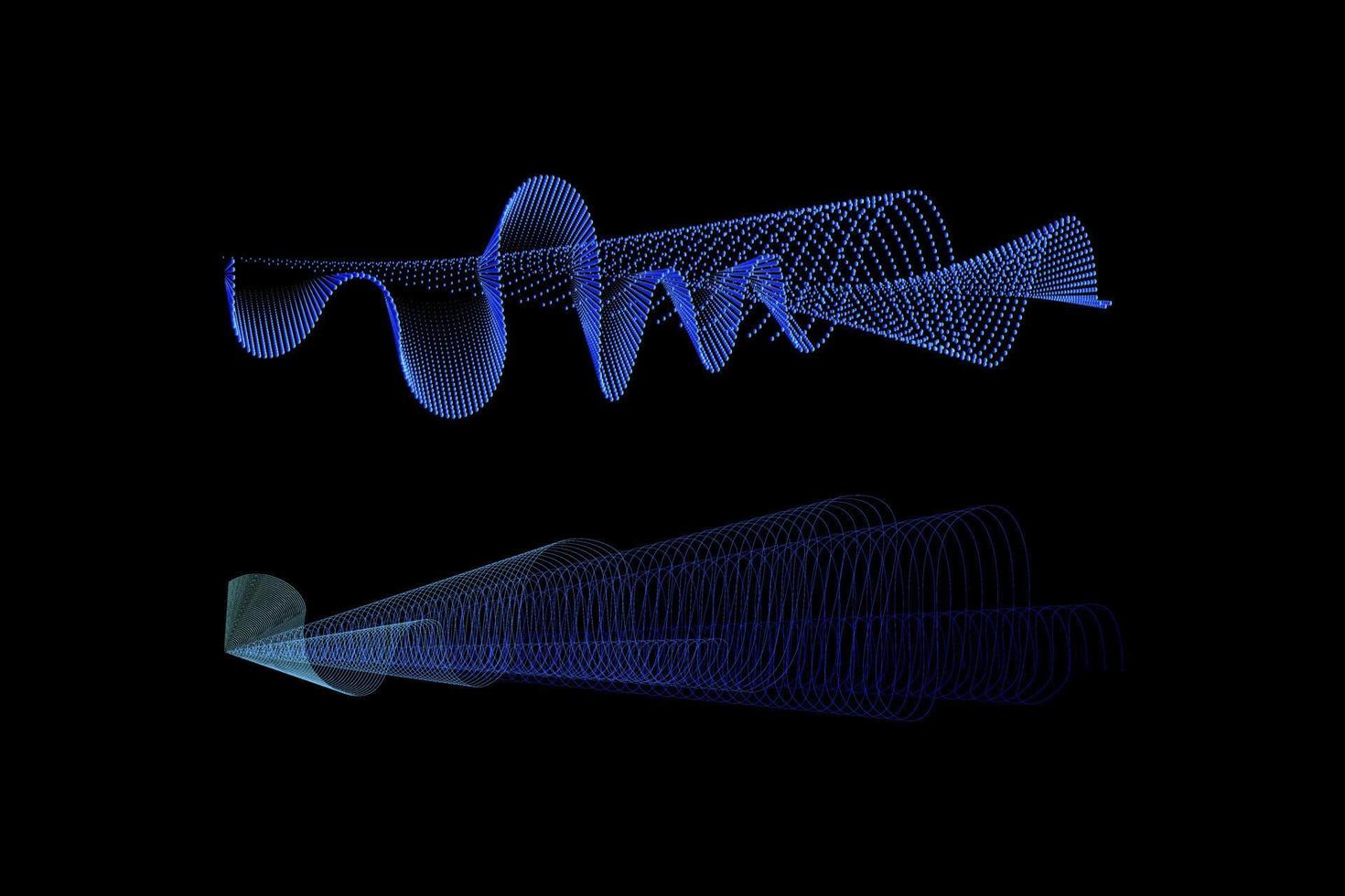 ilustración de ondas de sonido en un fondo oscuro. indicadores de ecualizador digital azul abstracto. vector