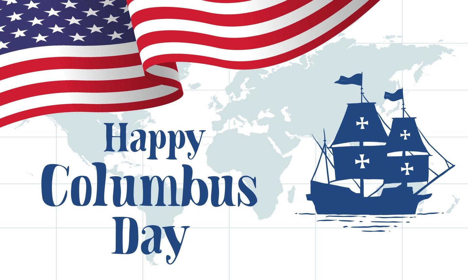 Columbus day greeting card or background. vector illustration.