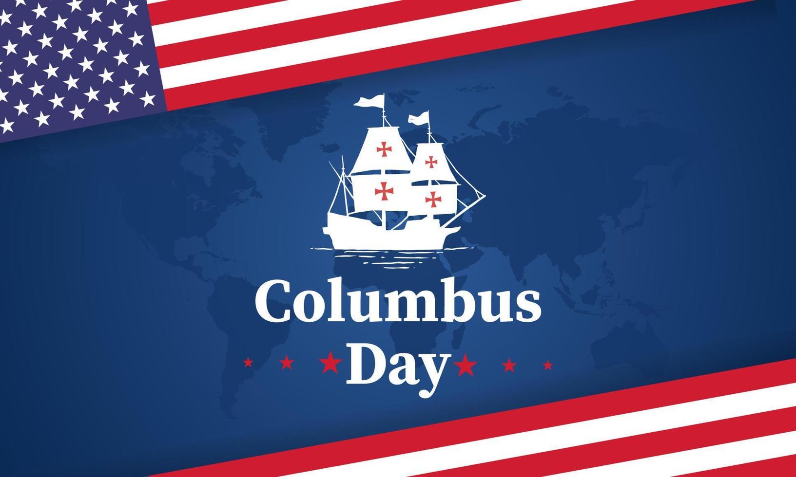 Columbus day greeting card or background. vector illustration.