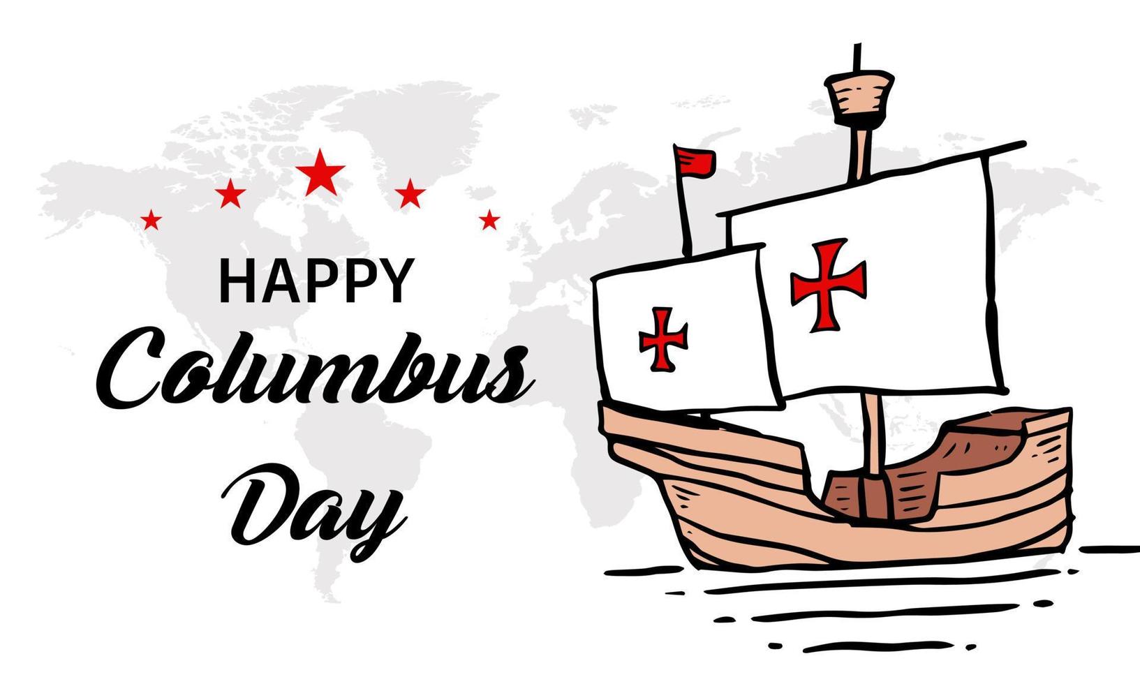 Columbus day greeting card or background. vector illustration.