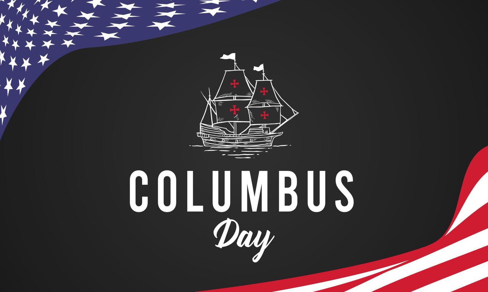 Columbus day greeting card or background. design illustration. vector