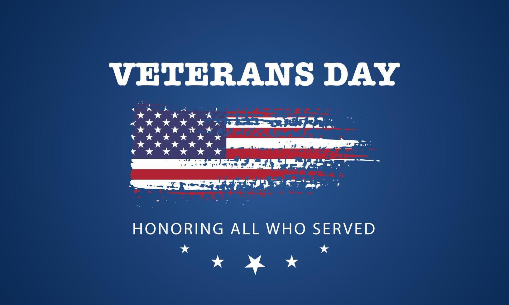 Veteran's day poster.Honoring all who served. Veteran's day illustration with american flag and soldiers vector