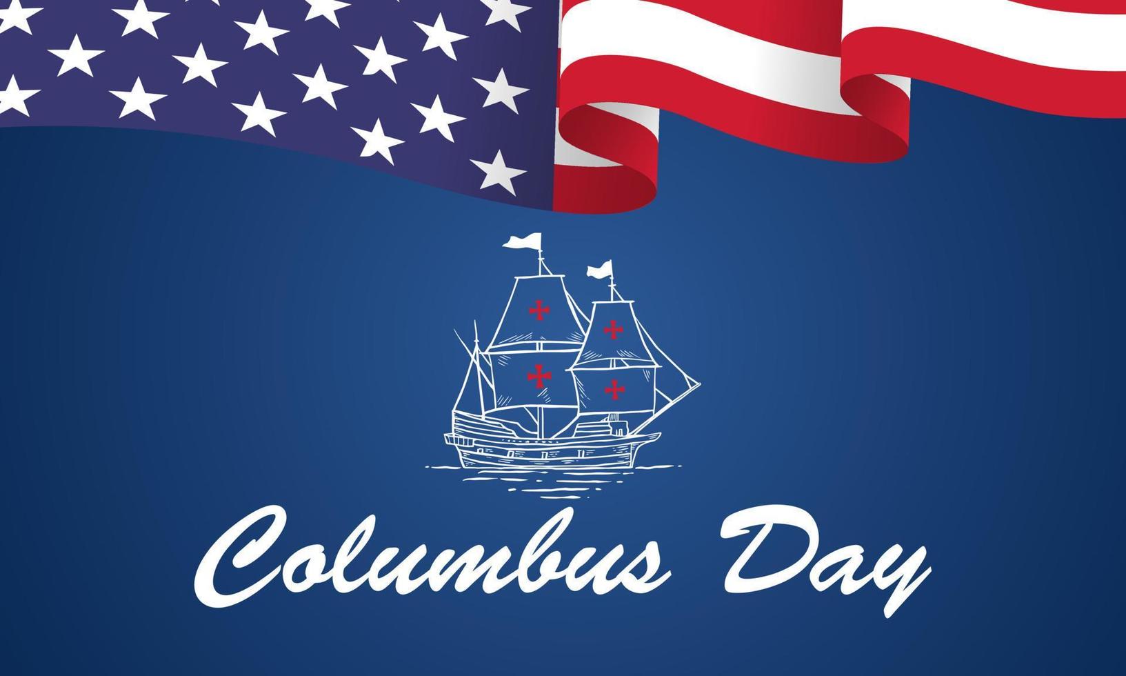 Columbus day greeting card or background. design illustration. vector