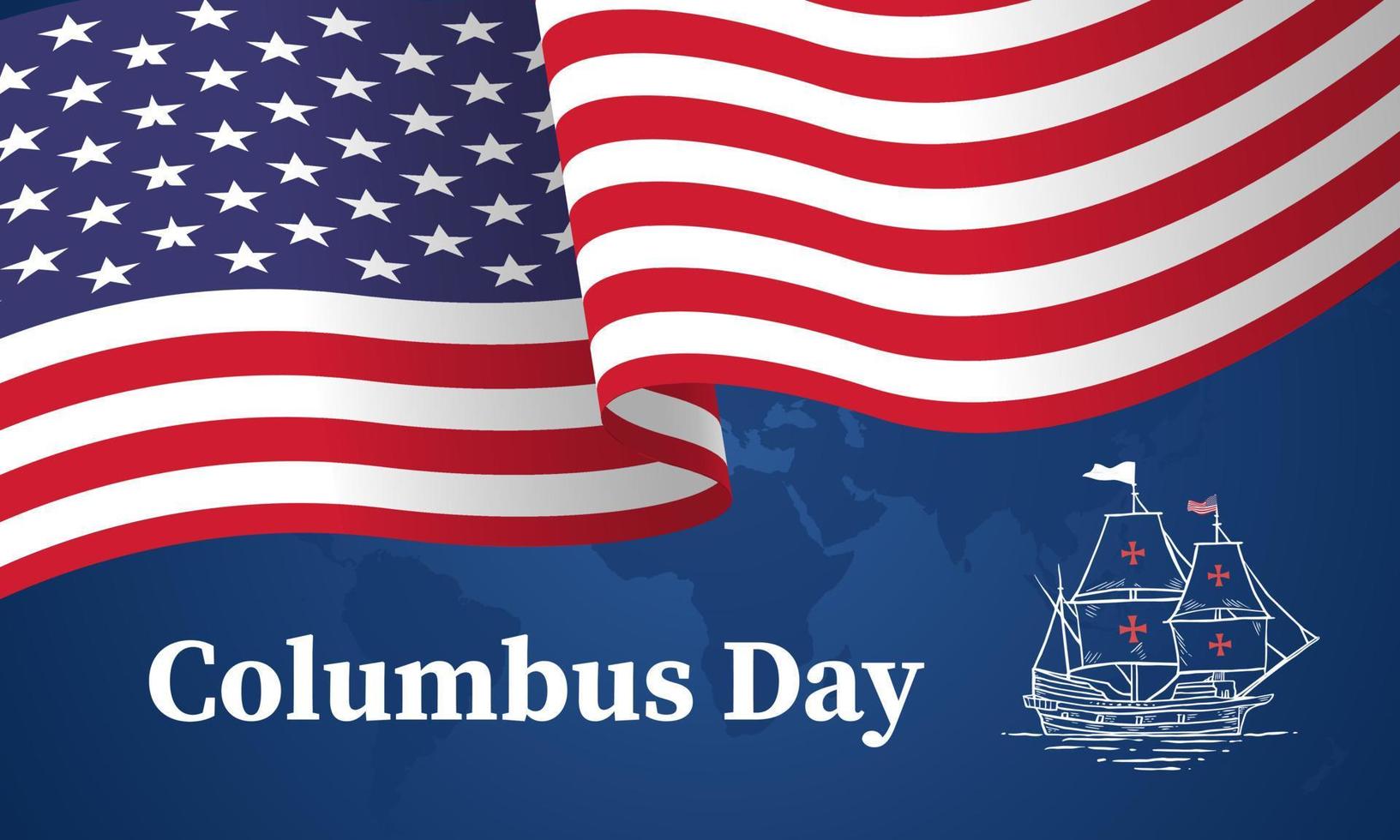 Columbus day greeting card or background. vector illustration.