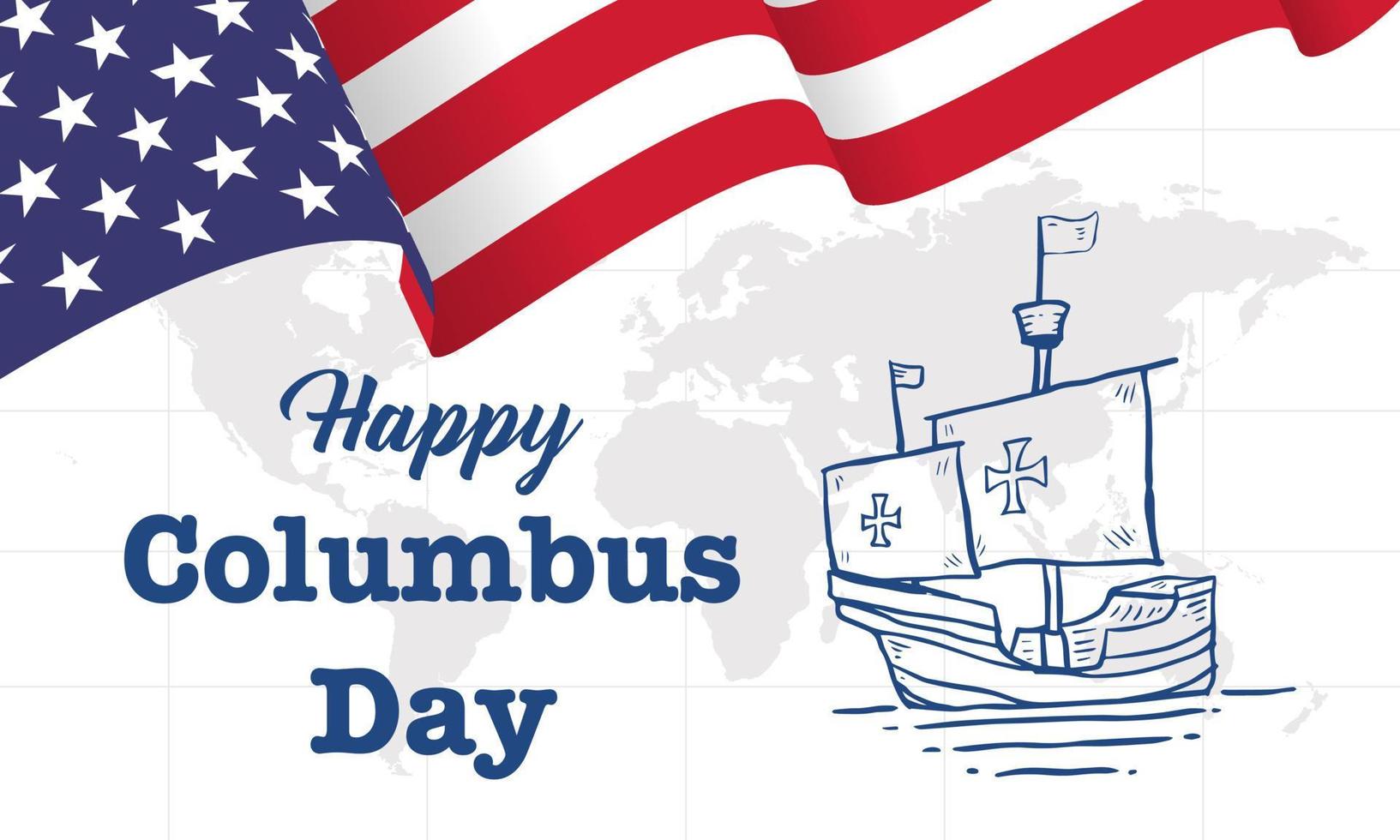Columbus day greeting card or background. vector illustration.