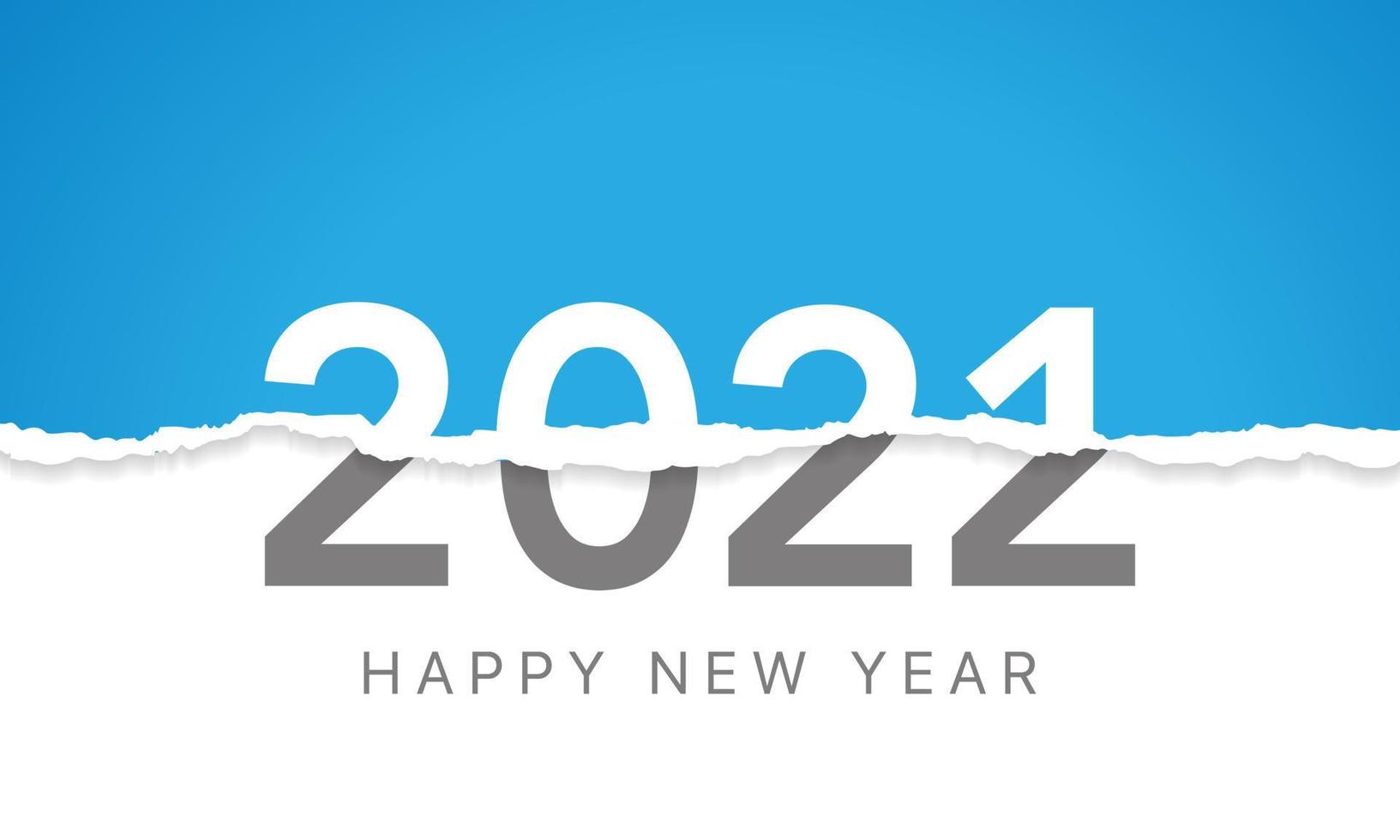 Vision 2022 goal written behind a torn paper. Torn paper revealing the number 2022. vector