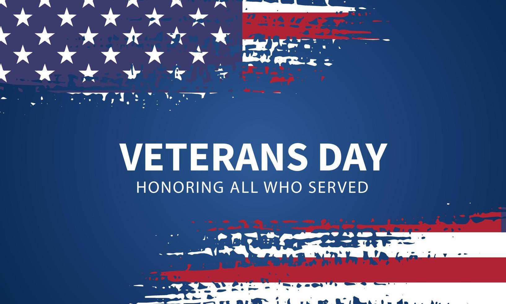 Veteran's day poster.Honoring all who served. Veteran's day illustration with american flag and soldiers vector
