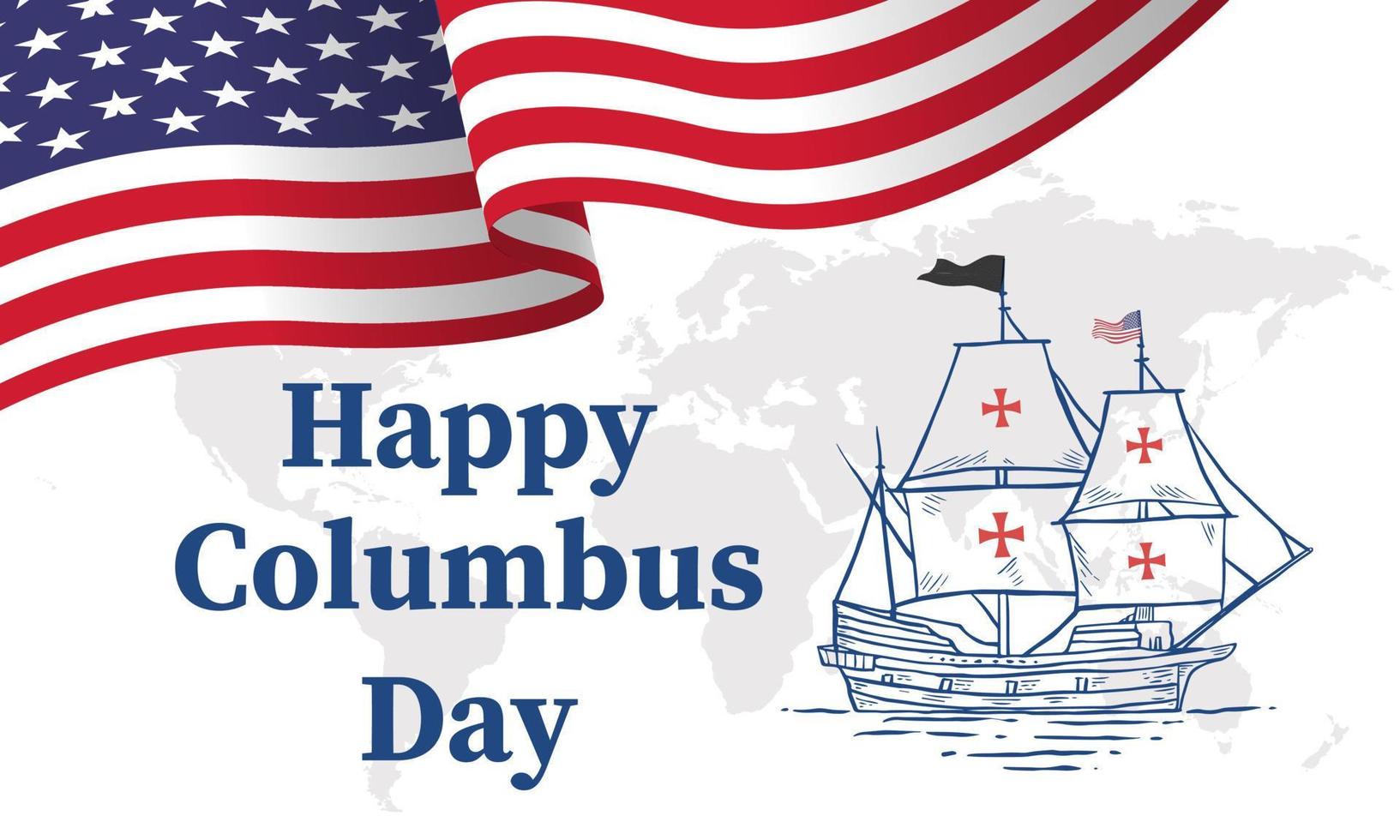 Columbus day greeting card or background. vector illustration.