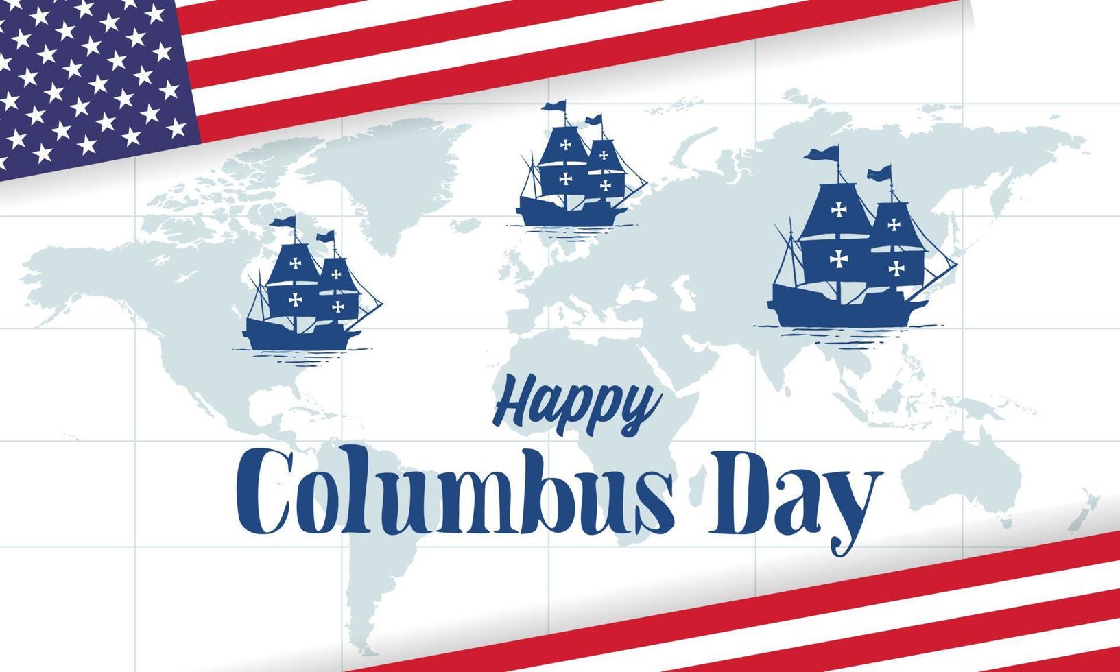 Columbus day greeting card or background. vector illustration.