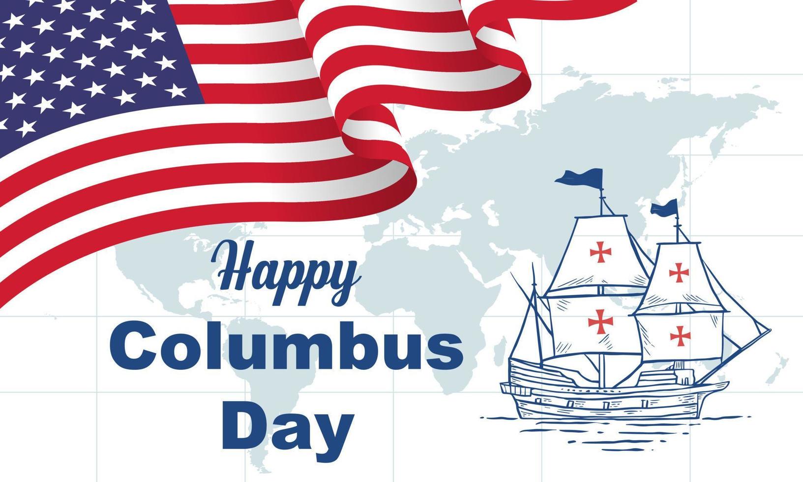 Columbus day greeting card or background. vector illustration.