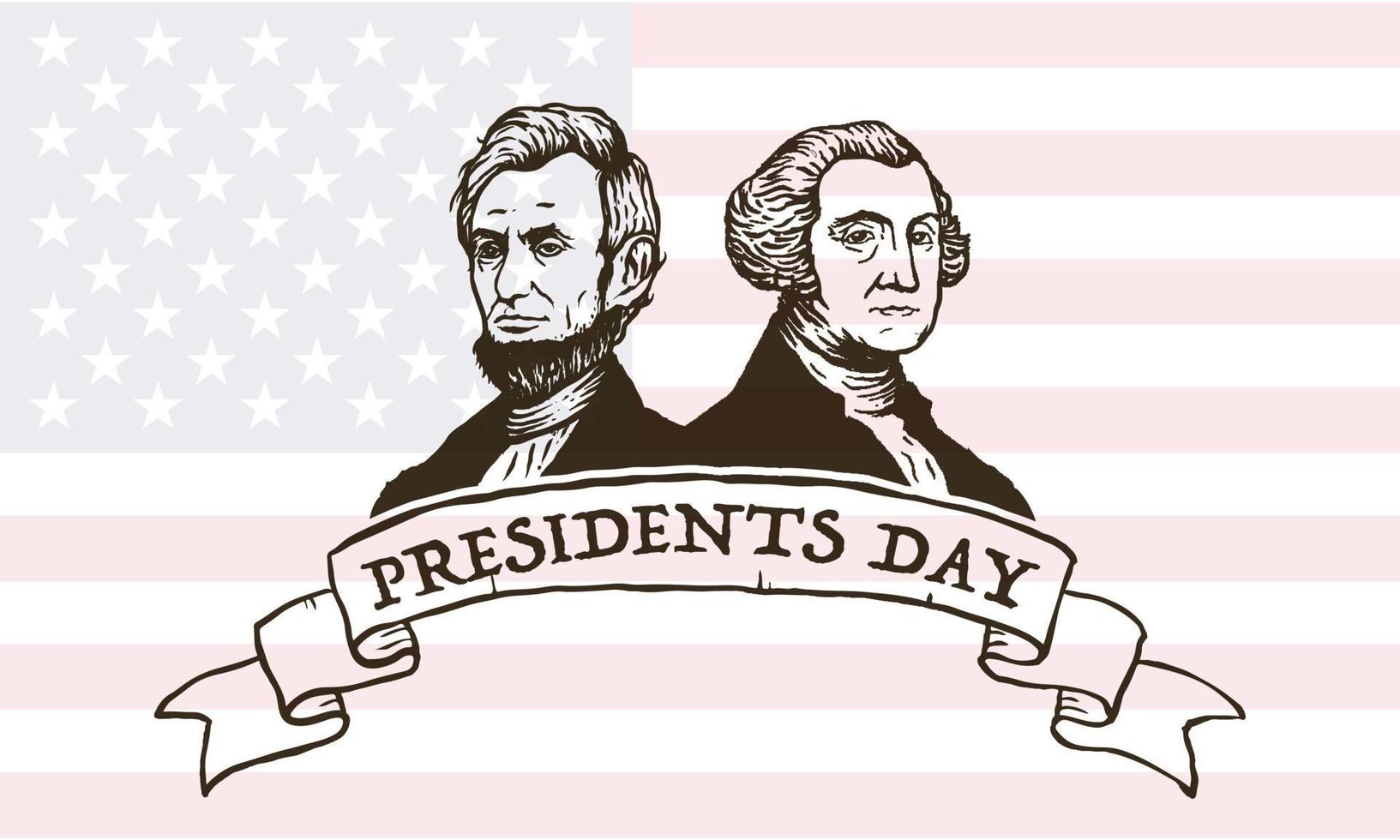 feliz dia de los presidentes en estados unidos. cumpleaños de washington feriado federal en estados unidos. celebrado en febrero. cartel, pancarta y fondo vector