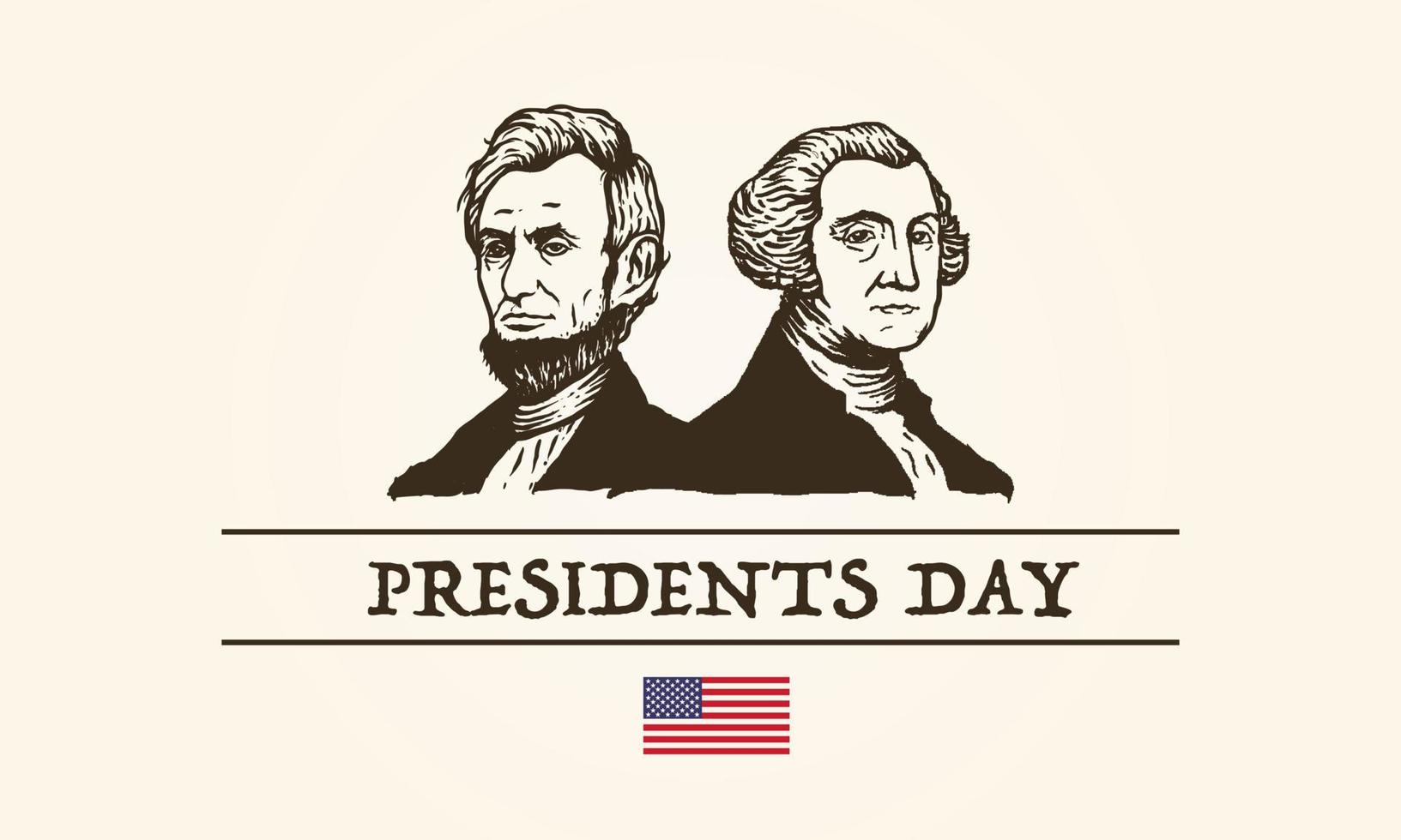 Happy Presidents day in United States. Washington's Birthday. Federal holiday in America. Celebrated in February. Poster, banner and background vector