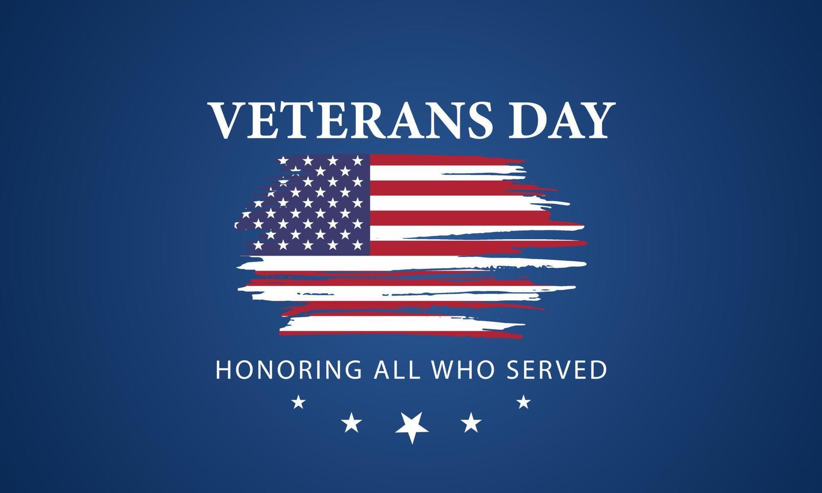 Veteran's day poster.Honoring all who served. Veteran's day illustration with american flag and soldiers vector