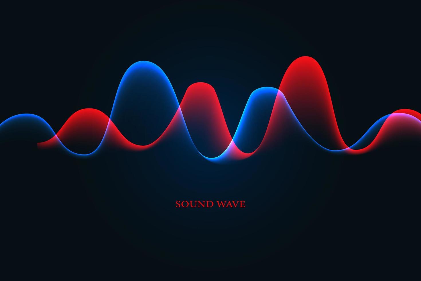 Sound wave illustration on a dark background. Abstract blue digital equalizer indicators. vector