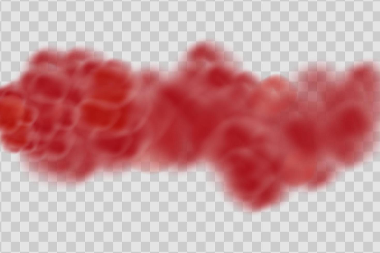 Red smoke clouds.Industrial smog, factory or plant environmental air pollution isolated on a white background. vector