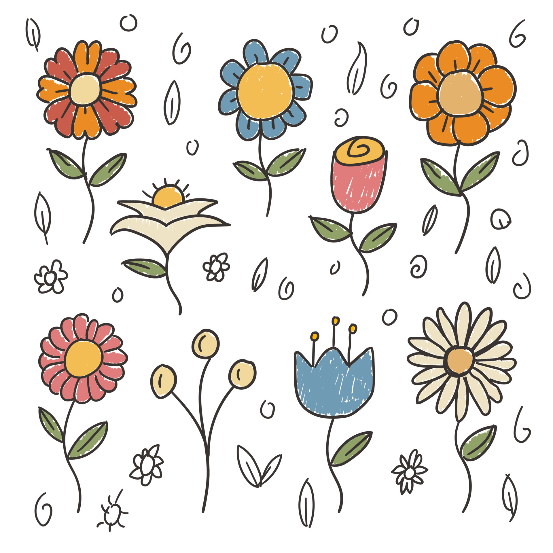 Flower cartoon doodles Kids hand drawing style 8716082 Vector Art at Vecteezy Flower cartoon doodles Kids hand drawing style 8716082 Vector Art at Vecteezy