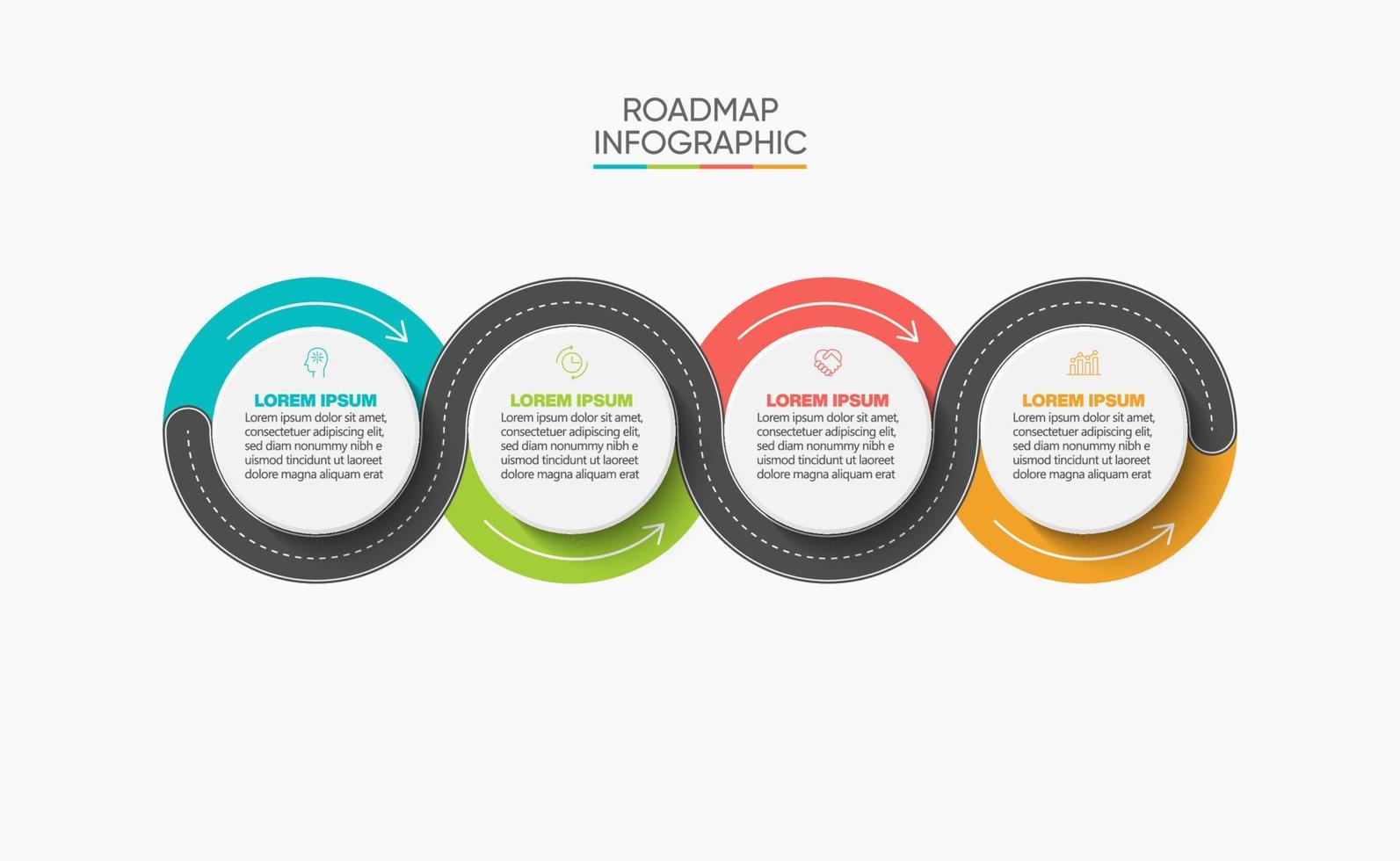 Plantilla de infografía de hoja de ruta de negocios de presentación vector