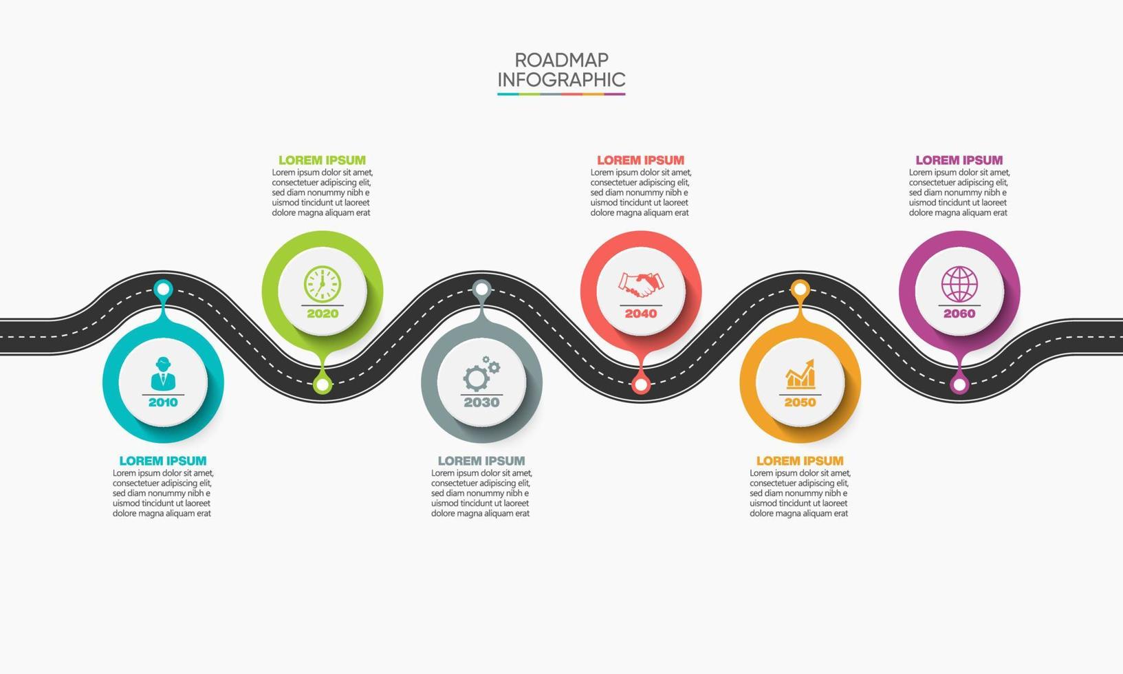 Presentation Business road map infographic template vector