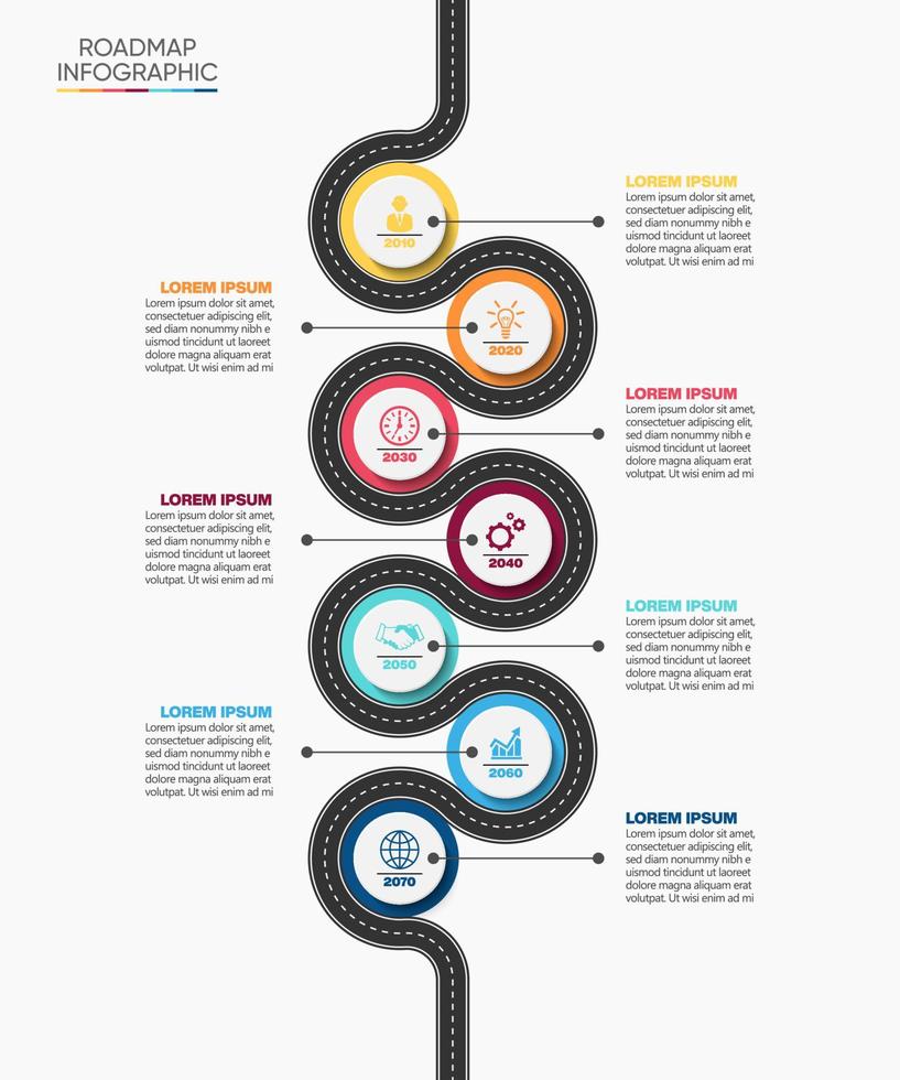 Presentation Business road map infographic template vector