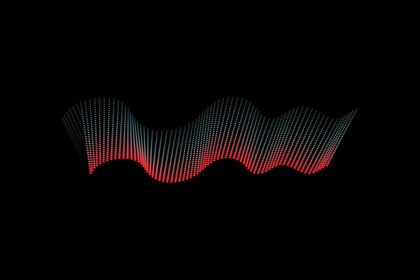 Sound wave illustration on a dark background. Abstract blue digital equalizer indicators. vector