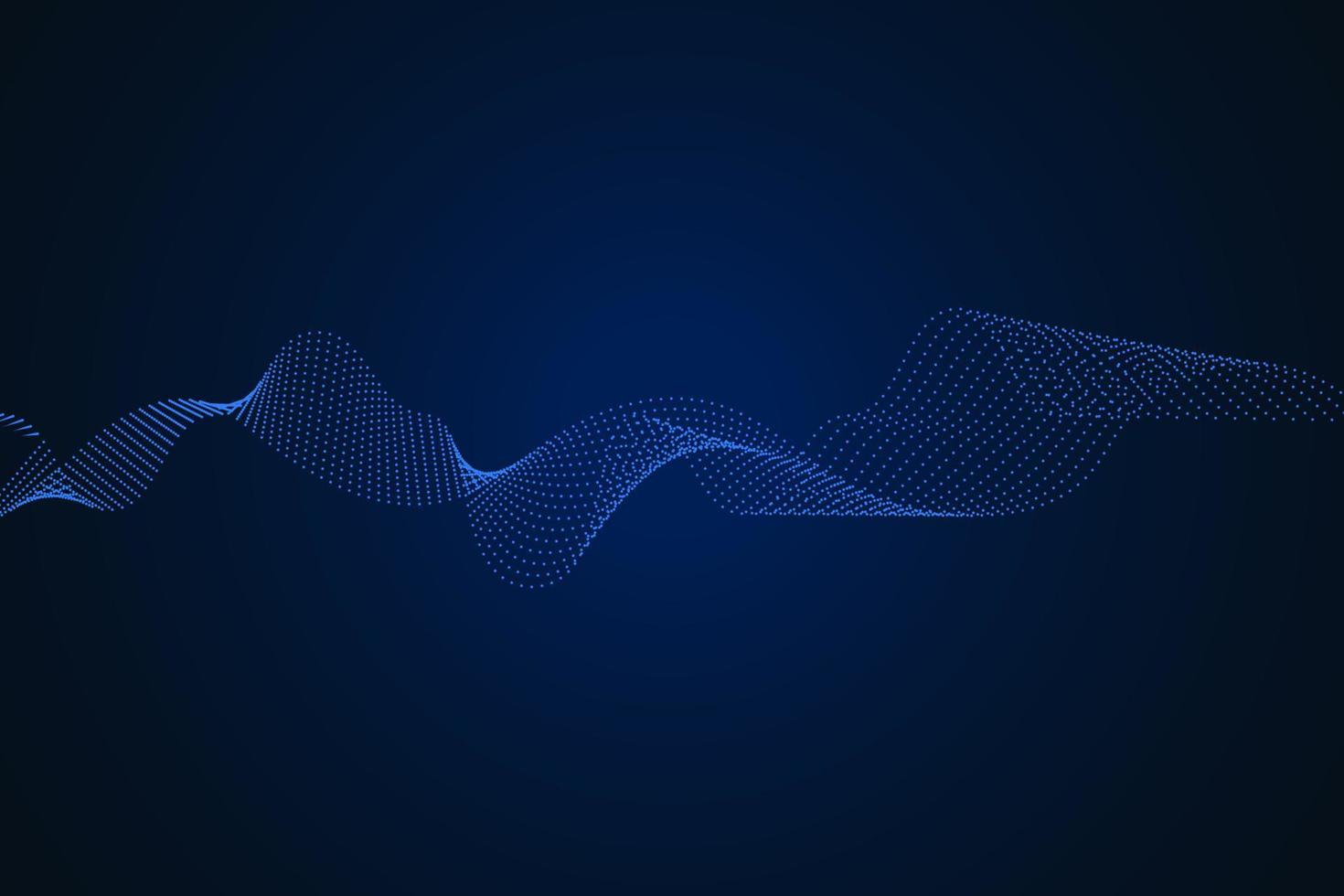 Sound wave illustration on a dark background. Abstract blue digital equalizer indicators. vector