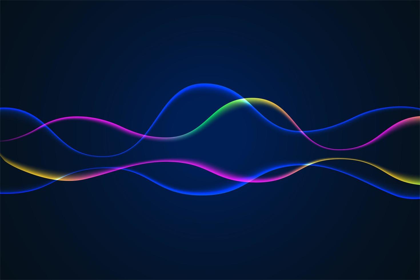 Sound wave illustration on a dark background. Abstract blue digital equalizer indicators. vector