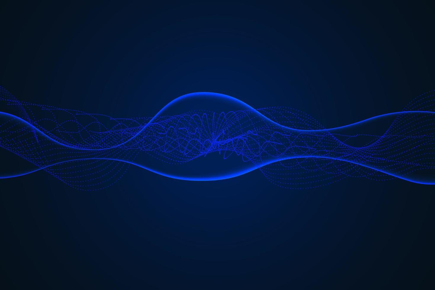 Sound wave illustration on a dark background. Abstract blue digital equalizer indicators. vector
