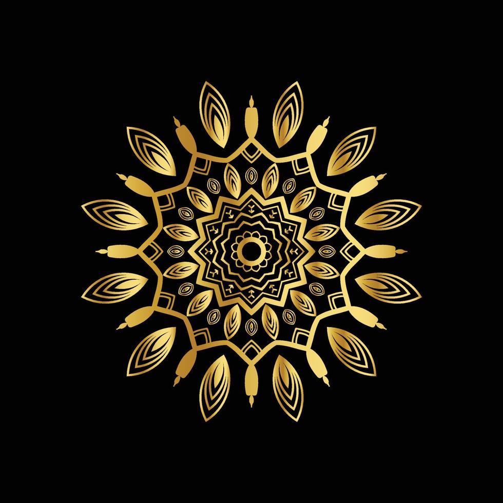 Golden pattern mandala design luxury ornamental mandala background design in gold color vector